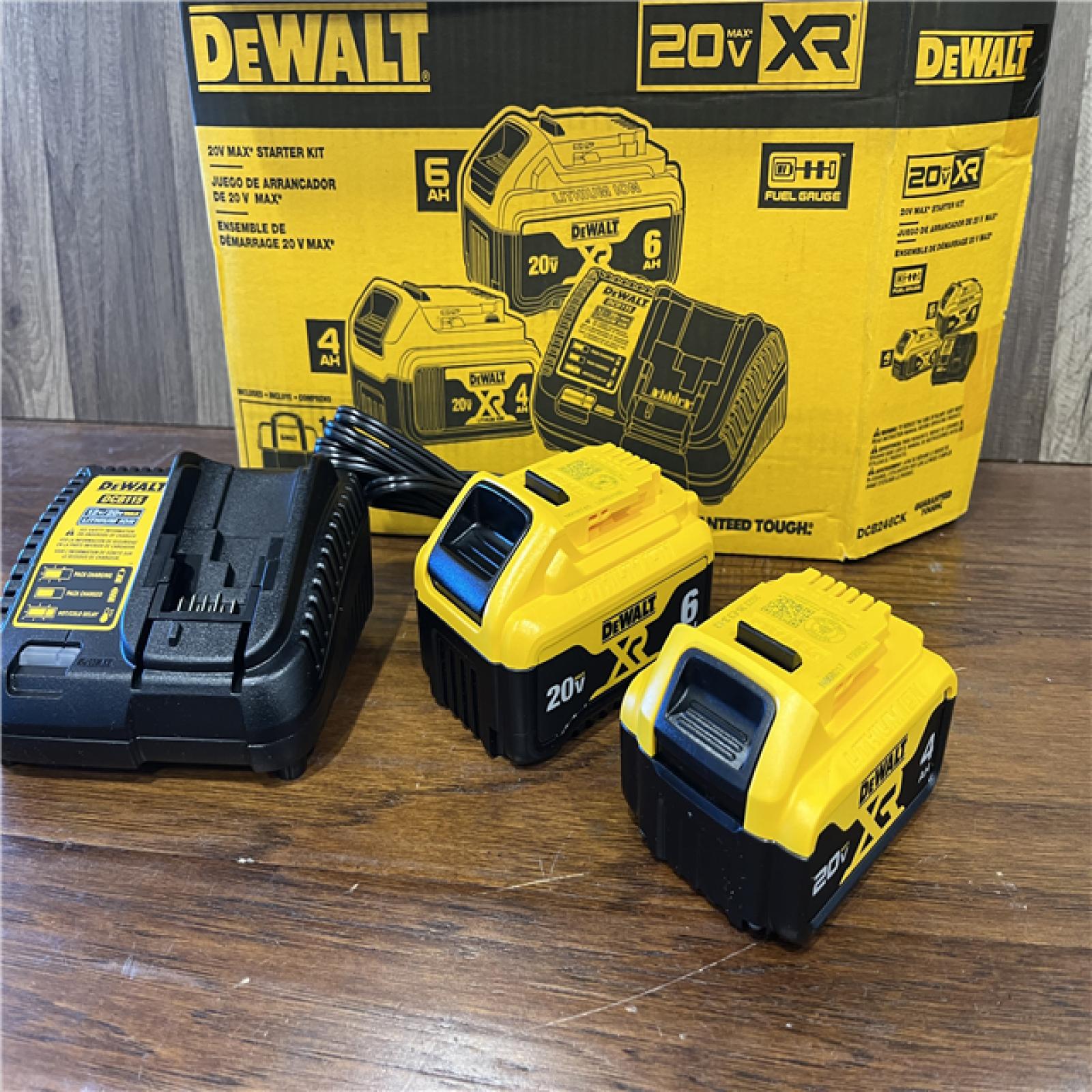 AS-IS DEWALT 20V MAX Lithium-Ion 6.0Ah and 4.0Ah Battery and Charger Starter Kit