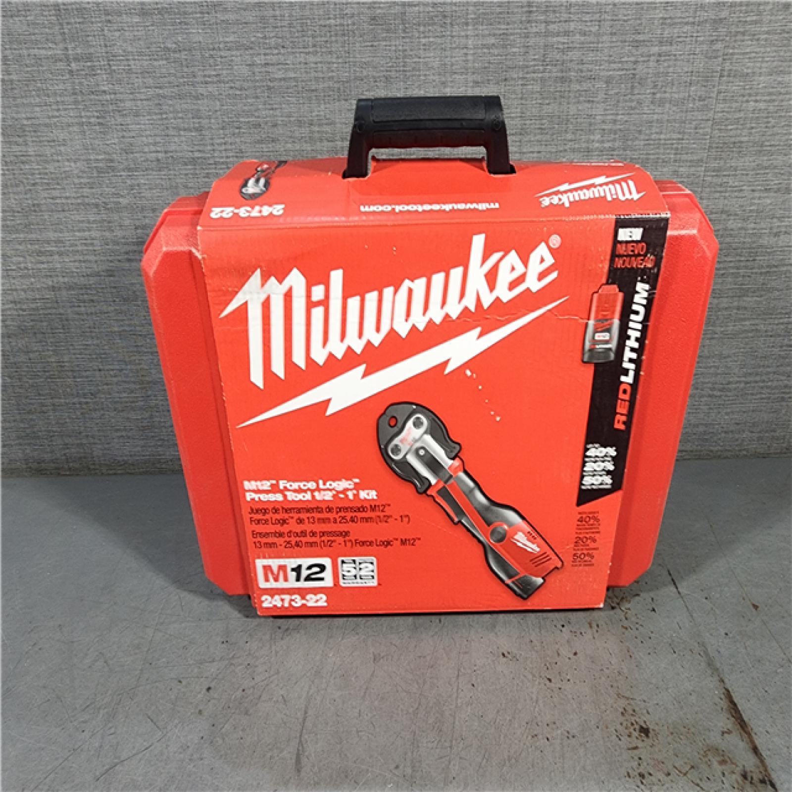 HOUSTON LOCATION - AS-IS Milwaukee M12 Force Logic Press Tool 1/2 in. to 1 in. Kit