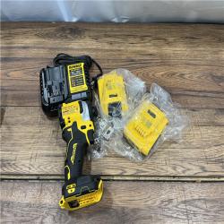 AS-IS DeWalt 20V MAX XR Cordless Drill/Driver, ATOMIC Impact Driver 2 Tool Combo Kit, (2) 2.0Ah Batteries, Charger, and Bag