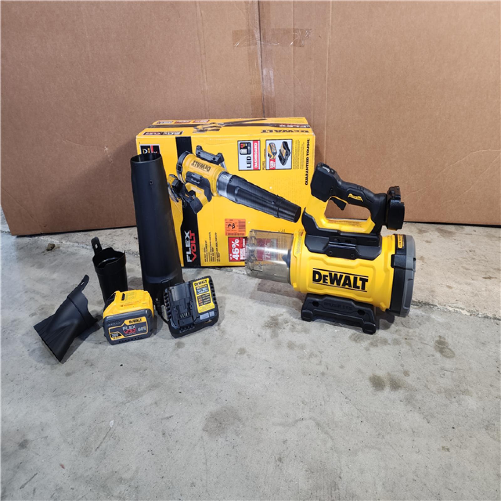 HOUSTON LOCATION - AS-IS (APPEARS LIKE NEW) DeWalt 60V MAX DCBL777Y1 157 Mph 780 CFM 60 V Battery Handheld Blower Kit (Battery & Charger)