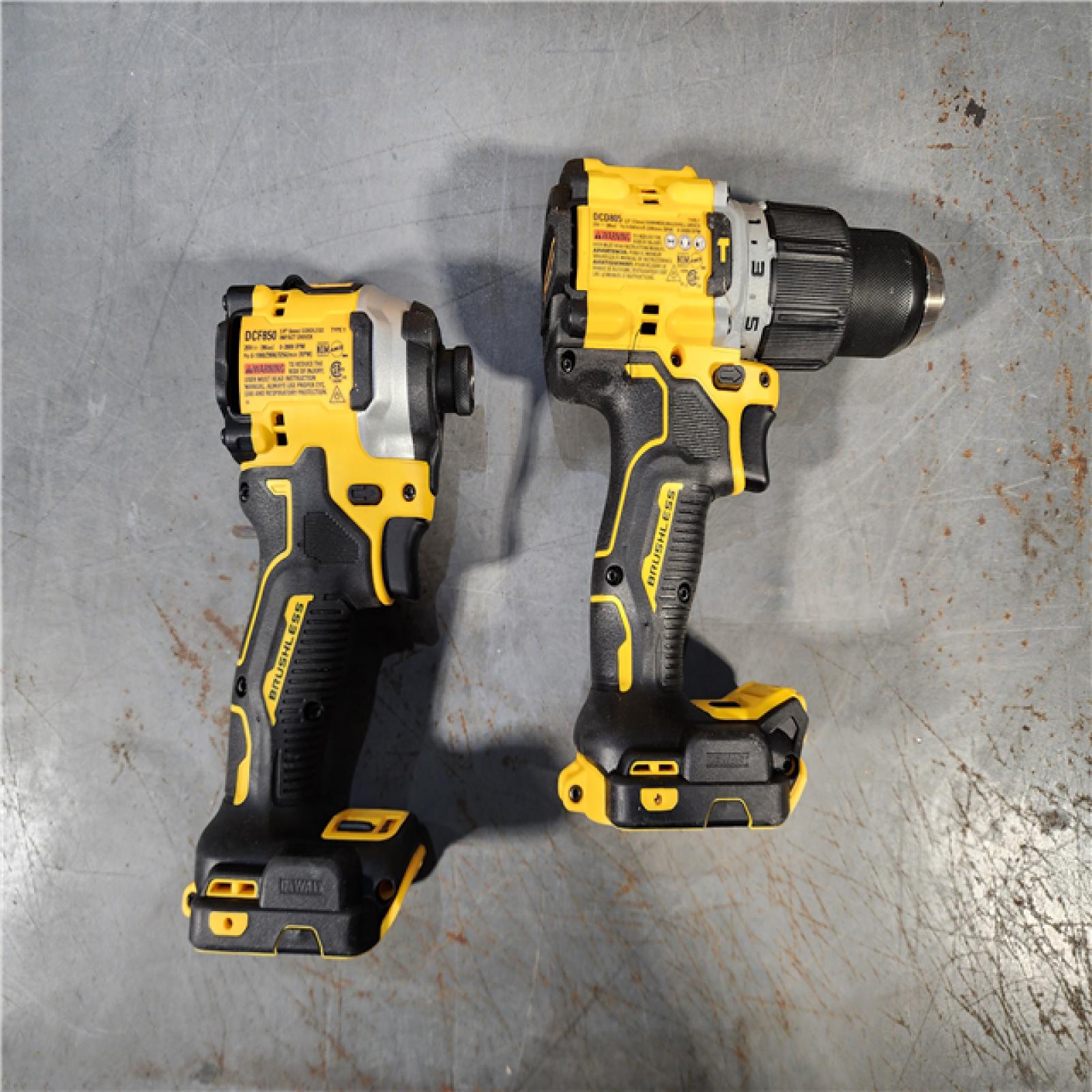 HOUSTON LOCATION - AS-IS (APPEARS LIKE NEW) DEWALT 20V MAX XR Hammer Drill and ATOMIC Impact Driver 2 Tool Cordless Combo Kit with (2) 4.0Ah Batteries, Charger, and Bag