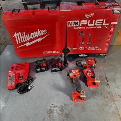 HOUSTON LOCATION - AS-IS Milwaukee M18 FUEL 18V Lithium-Ion Brushless Cordless Hammer Drill and Impact Driver Combo Kit (2-Tool) with 2 Batteries