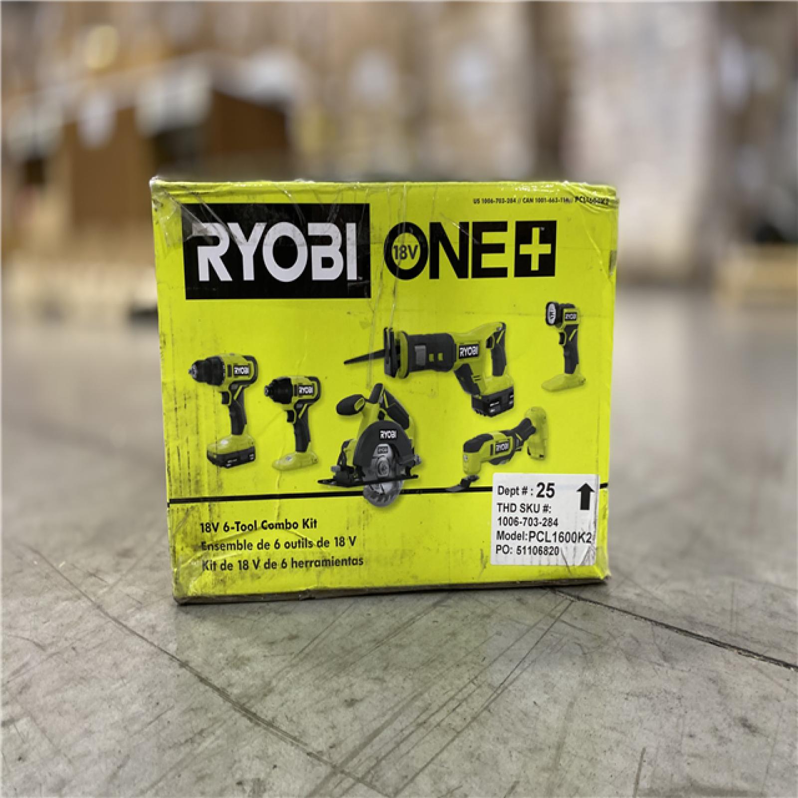 NEW! - RYOBI ONE+ 18V Cordless 6-Tool Combo Kit