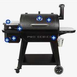 DALLAS LOCATION - Pit Boss Pro Series 850-Sq in Hammertone Pellet Grill with smart compatibility PALLET - (4 UNITS)