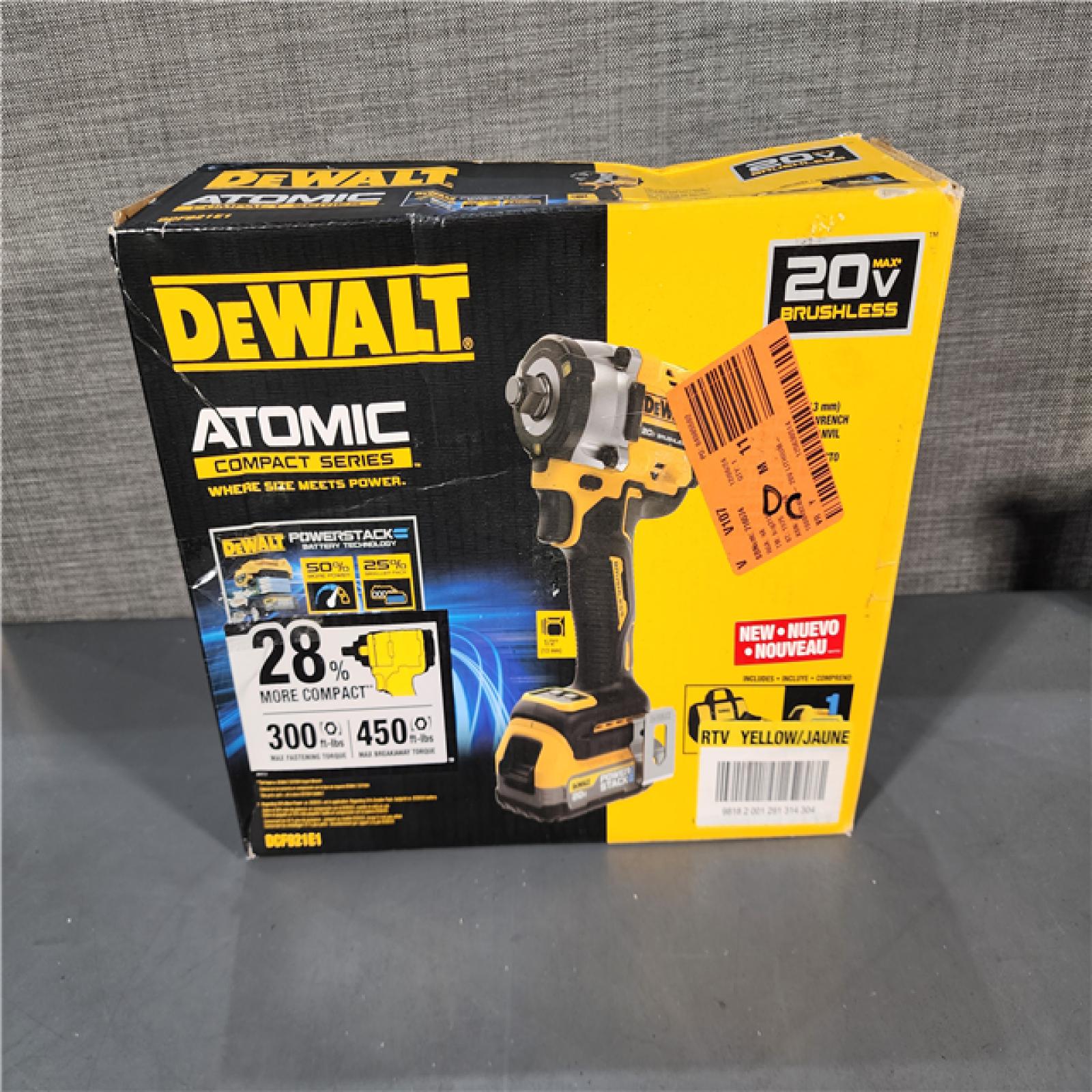 HOUSTON LOCATION - AS-IS (APPEARS LIKE NEW) DeWALT DCF921E1 20V Atomic 1/2 Compact Impact Wrench Kit W/ POWERSTACK Battery