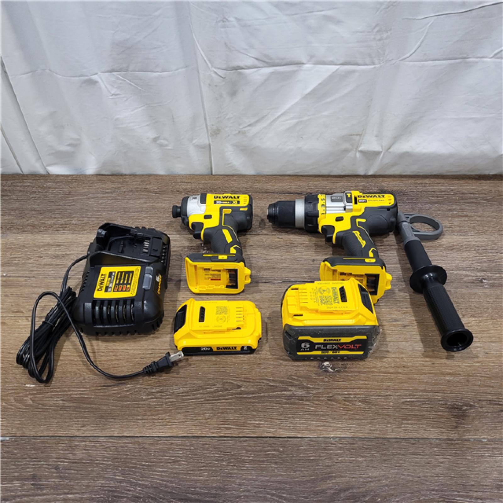 AS-IS 20V MAX Cordless Brushless Hammer Drill/Driver 2 Tool Combo Kit with FLEXVOLT ADVANTAGE