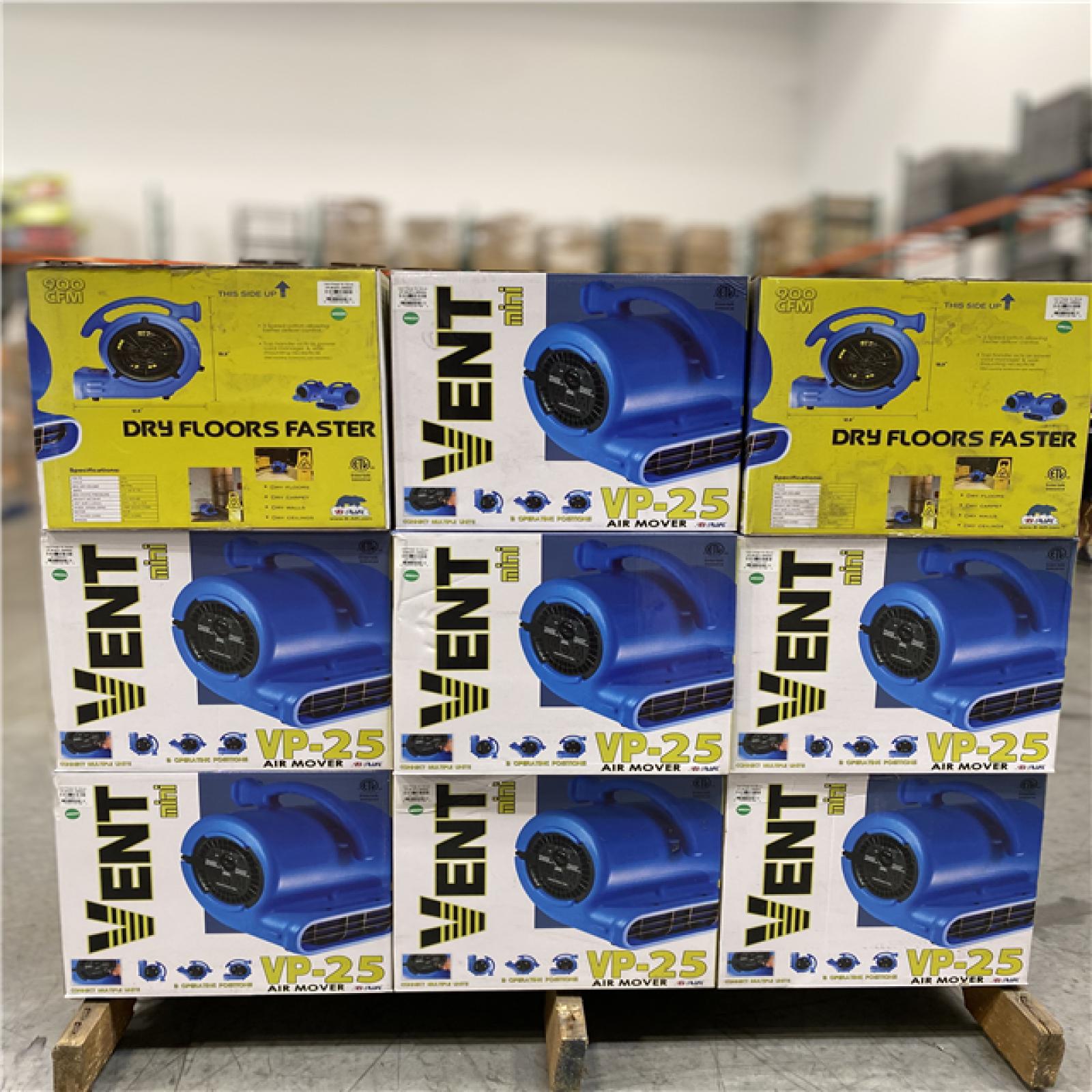 DALLAS LOCATION -B-Air 1/4 HP Air Mover Blower Fan for Water Damage Restoration Carpet Dryer Floor Home and Plumbing Use in Green  - PALLET ( UNITS  27  ) )S