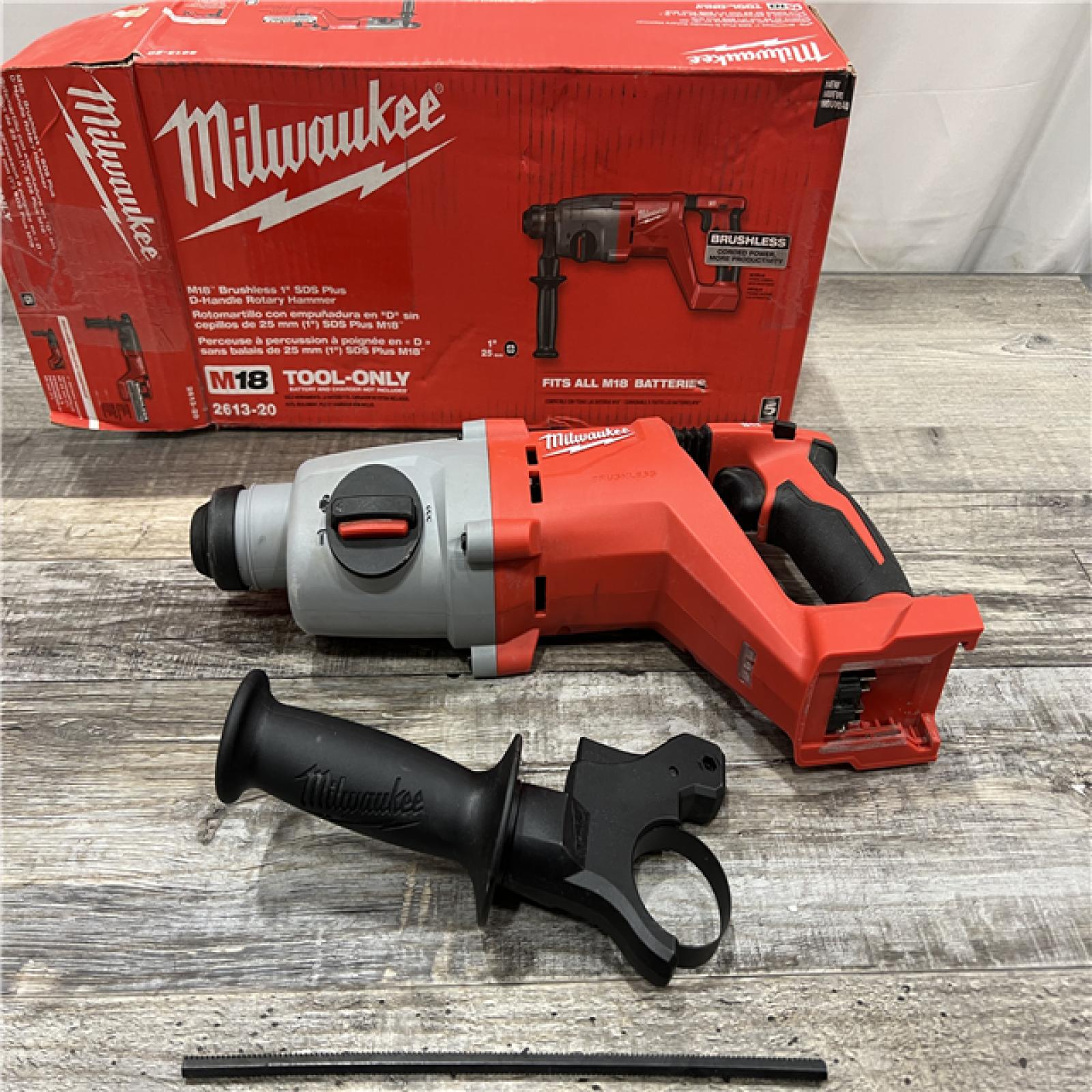 AS-IS MILWAUKEE M18 18V Lithium-Ion Brushless Cordless 1 in. SDS-Plus D-Handle Rotary Hammer (Tool-Only)