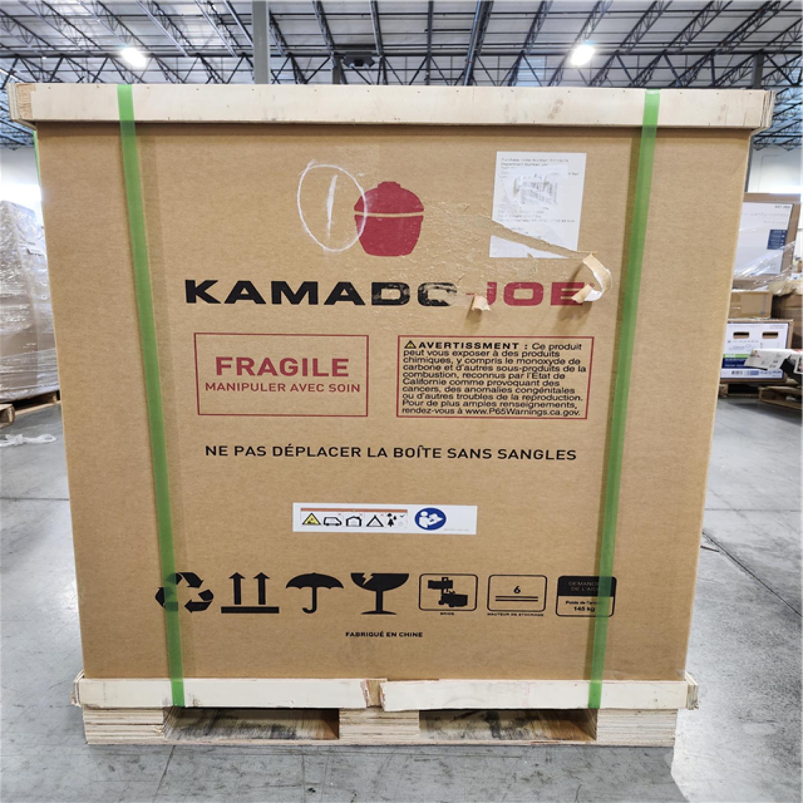 DALLAS LOCATION NEW! - Kamado Joe Classic Joe III 18 in. Charcoal Grill in Red with Cart, Side Shelves, Grate Gripper, and Ash Tool