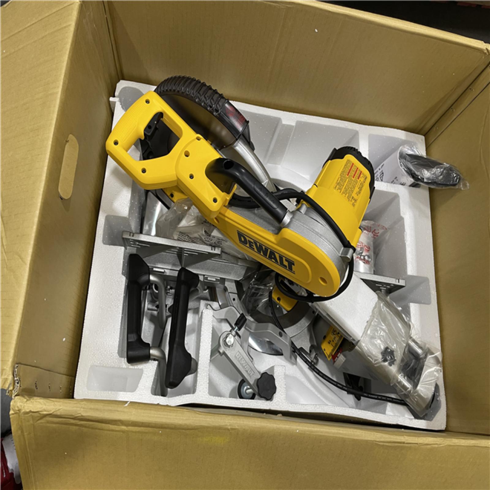 AS-IS DeWalt 15 Amps 12 in. Corded Dual-Bevel Sliding Compound Miter Saw