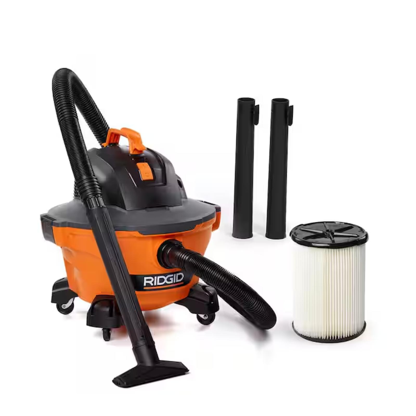 DALLAS LOCATION - RIDGID 6 Gallon 3.5 Peak HP NXT Shop Vac Wet Dry Vacuum with General Debris Filter, Locking Hose and Accessory Attachments- (3 UNITS)