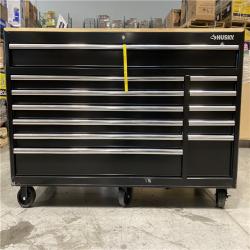 DALLAS LOCATION - Husky 66 in. W x 24 in. D Standard Duty 12-Drawer Mobile Workbench Tool Chest with Solid Wood Top in Gloss Black