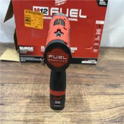 AS IS M12 FUEL SURGE 12V Lithium-Ion Brushless Cordless 1/4 in. Hex Impact Driver Compact Kit W/Two 2.0Ah Batteries, Bag