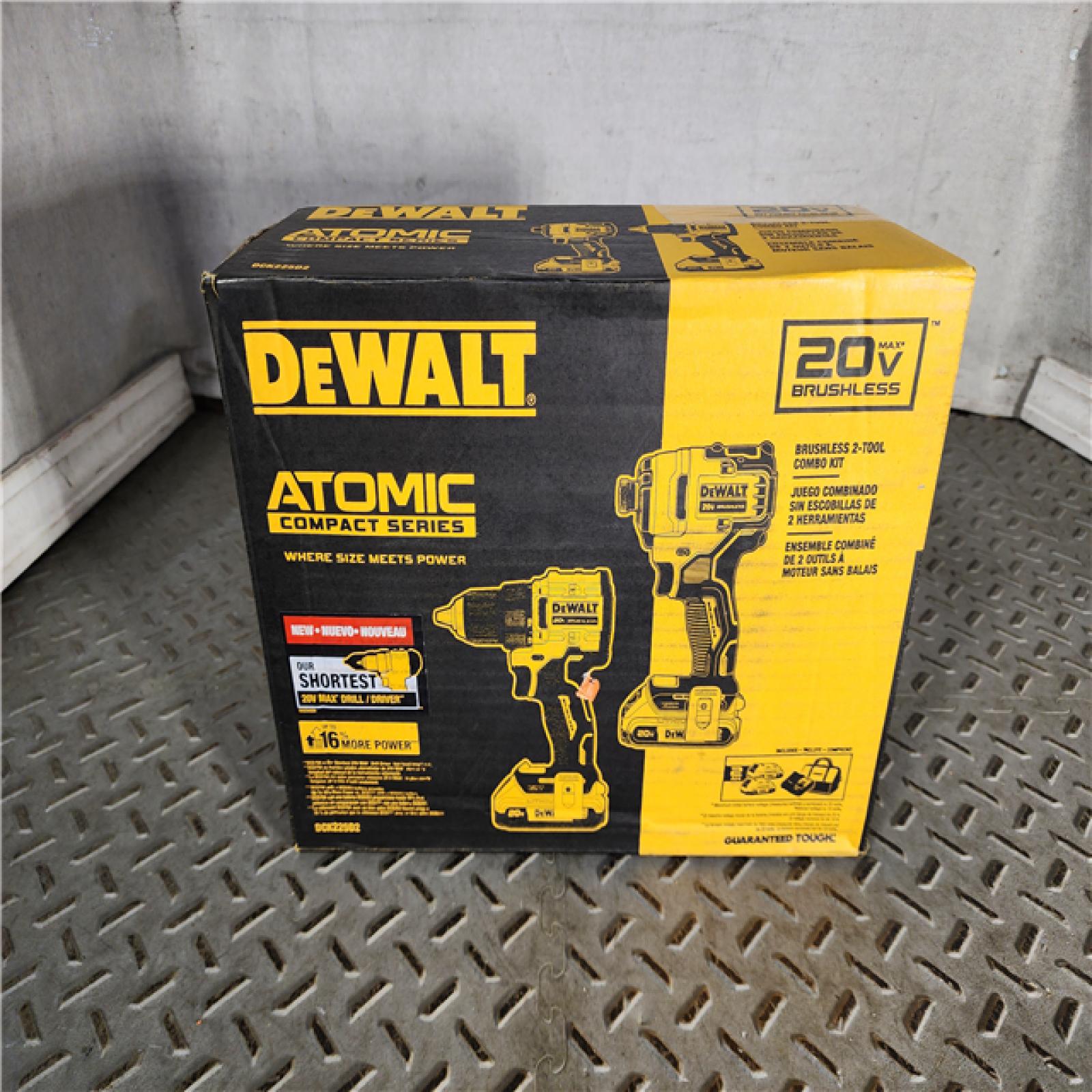 HOUSTON LOCATION - AS-IS (APPEARS LIKE NEW) ATOMIC 20-Volt MAX Lithium-Ion Cordless Combo Kit (2-Tool) with (2) 2.0Ah Batteries, Charger and Bag