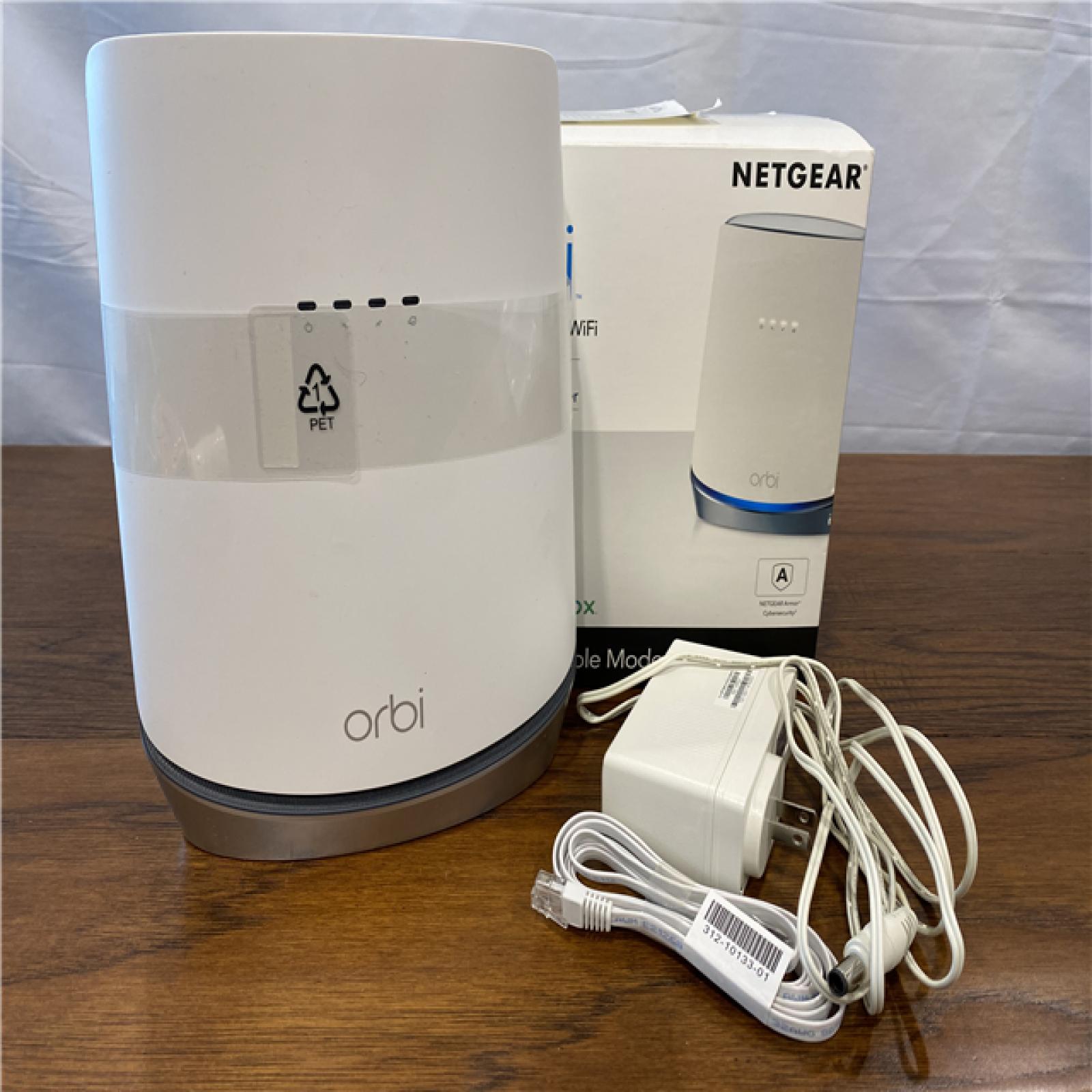 AS-IS NETGEAR - Orbi AX4200 Tri-Band Mesh WiFi 6 Wireless-AX Router with 32 X 8 DOCSIS 3.1 Cable Modem - White