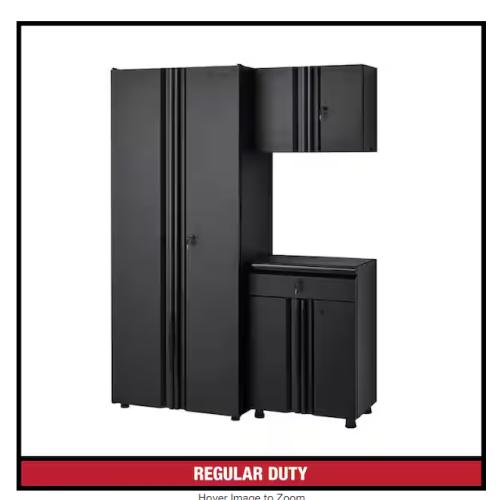 DALLAS LOCATION - Husky 3-Piece Regular Duty Welded Steel Garage Storage System in Black