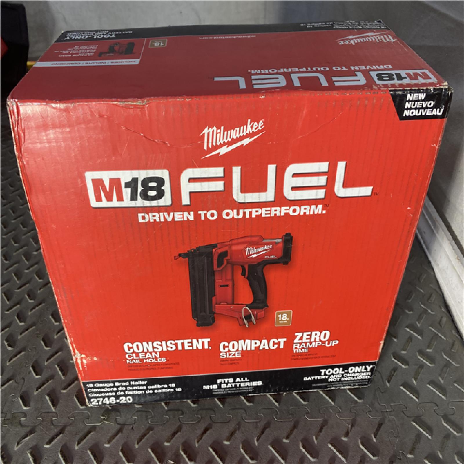 Houston location AS-IS Milwaukee M18 Fuel 18V Brushless 18-Gauge Brad Nailer 2746-20 (Bare Tool)