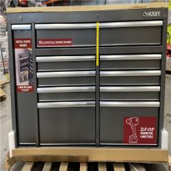 DALLAS LOCATION - Husky 61 in. W x 24 in. D Standard Duty 10-Drawer Mobile Workbench Tool Chest with Sliding Bin Storage Drawer in Silver