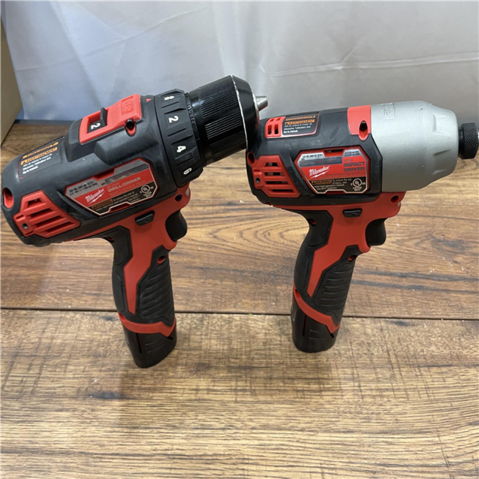 AS-IS Milwaukee M12 12V Lithium-Ion Cordless Drill Driver/Impact Driver Combo Kit