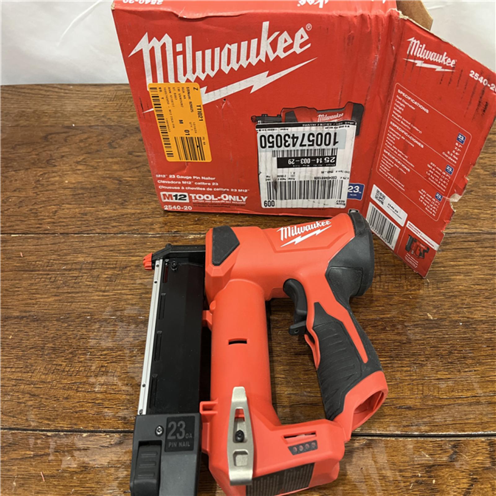 AS-IS Milwaukee 2540-20 12V 23 Gauge Cordless Pin Nailer (Tool Only)