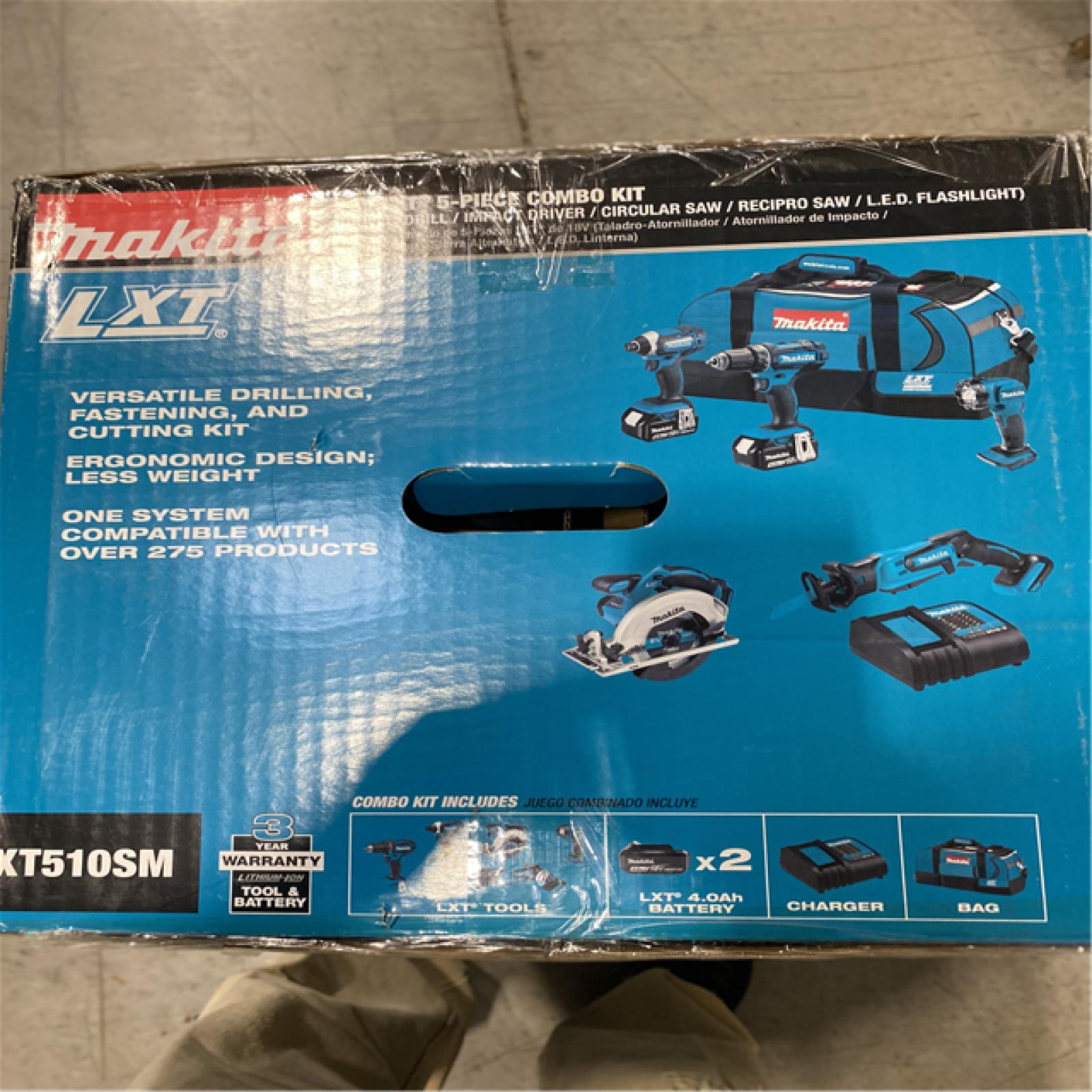 NEW! - Makita 18V LXT Lithium-Ion Cordless Combo Kit (5-Tool) with (2) 3.0 Ah Batteries, Rapid Charger and Tool Bag