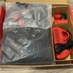 AS-IS Milwaukee M12 12-Volt Lithium-Ion Cordless Black Heated Jacket Hoodie Kit (Large)