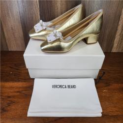 NEW! Veronica Beard Cecile Metallic Leather Ballet Pump - Platinum - SZ 7M