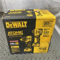 Houston location AS-IS DEWALT ATOMIC 20-Volt MAX Lithium-Ion Cordless Combo Kit (2-Tool) with (2) 2.0Ah Batteries, Charger and Bag