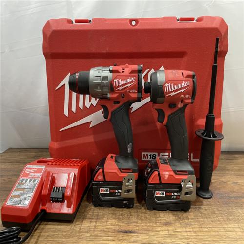 AS-IS MILWAUKEE M18 FUEL 18V Lithium-Ion Brushless Cordless Hammer Drill and Impact Driver Combo Kit (2-Tool) with 2 Batteries