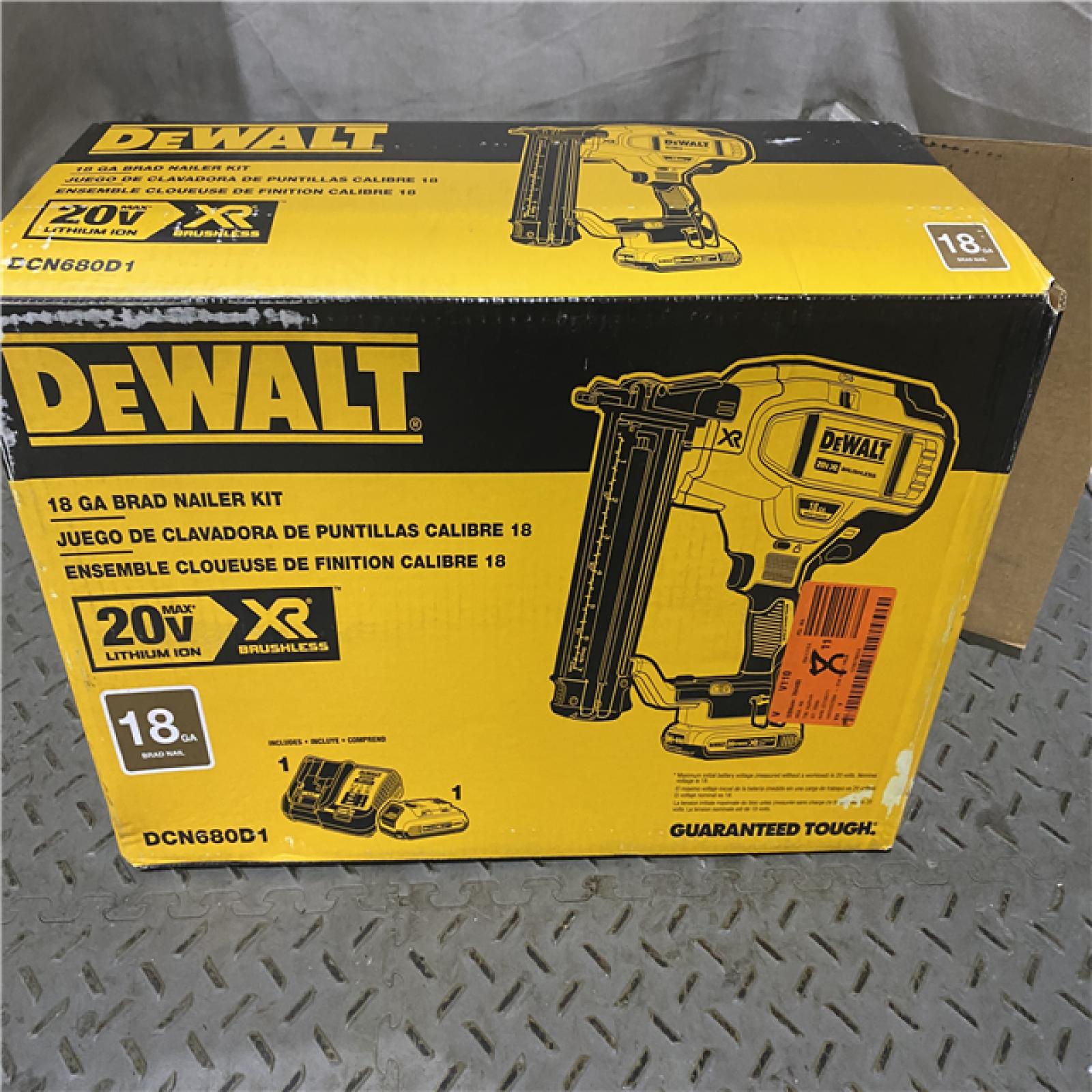 Houston location AS-IS DEWALT 20V MAX XR 18 Gauge Brad Nailer Kit