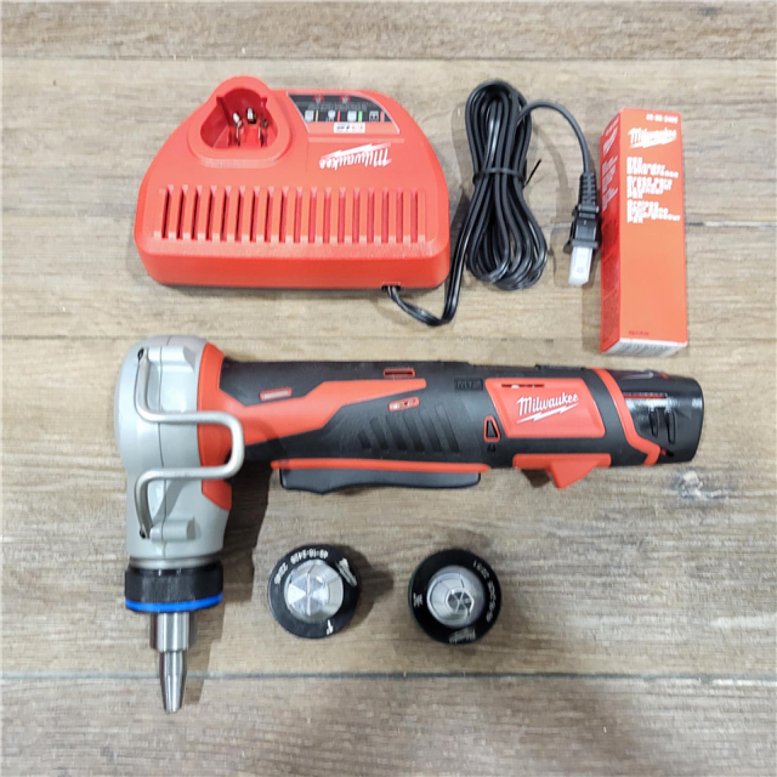 AS-IS M12 12-Volt Lithium-Ion Cordless PEX Expansion Tool Kit with (2) 1.5 Ah Batteries, (3) Expansion Heads and Hard Case