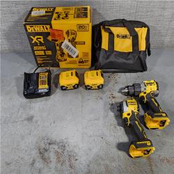 HOUSTON LOCATION - AS-IS DEWALT 20V MAX XR Hammer Drill and ATOMIC Impact Driver 2 Tool Cordless Combo Kit with (2) 4.0Ah Batteries, Charger, and Bag