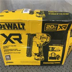 Houston  location AS-IS DEWALT 20V MAX XR 18 Gauge Brad Nailer Kit ONLY CAHRGER