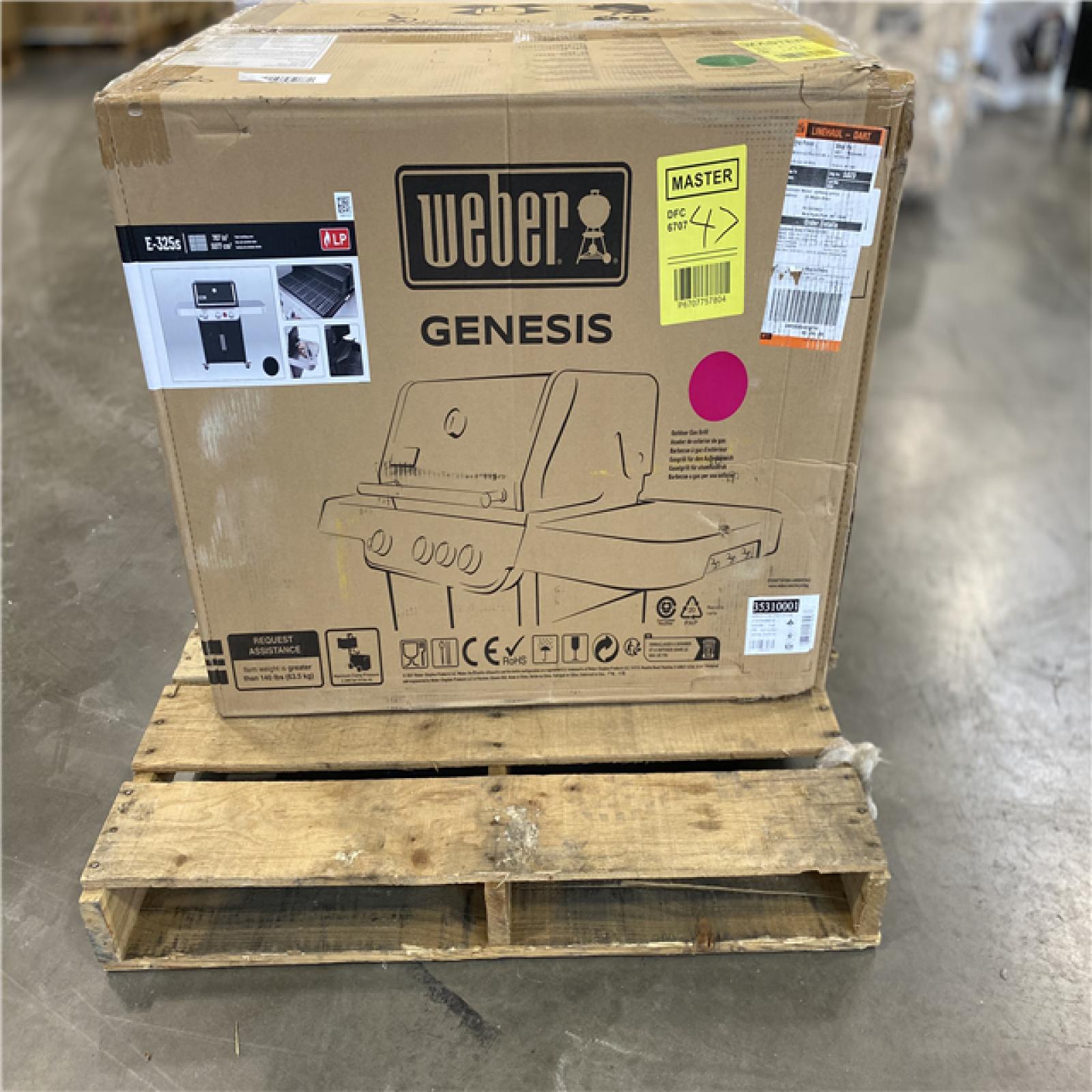 DALLAS LOCATION - Weber Genesis E-325s 3-Burner Liquid Propane Gas Grill in Black with Built-In Thermometer