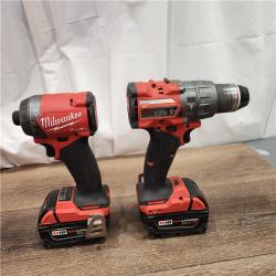 AS-IS Milwaukee M18 FUEL 18V Lithium-Ion Brushless Cordless Hammer Drill and Impact Driver Combo Kit (2-Tool) with 2 Batteries