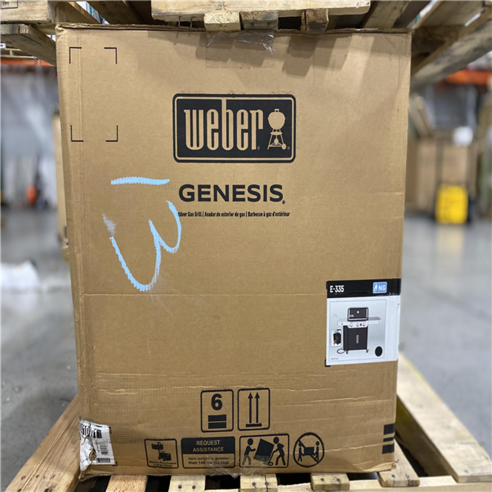 DALLAS LOCATION -  Weber Genesis E-335 3-Burner Natural Gas Grill in Black with Side Burner