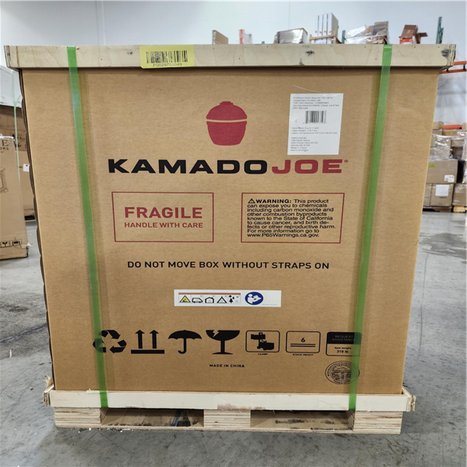 DALLAS LOCATION NEW! - Kamado Joe Classic Joe III 18 in. Charcoal Grill in Red with Cart, Side Shelves, Grate Gripper, and Ash Tool