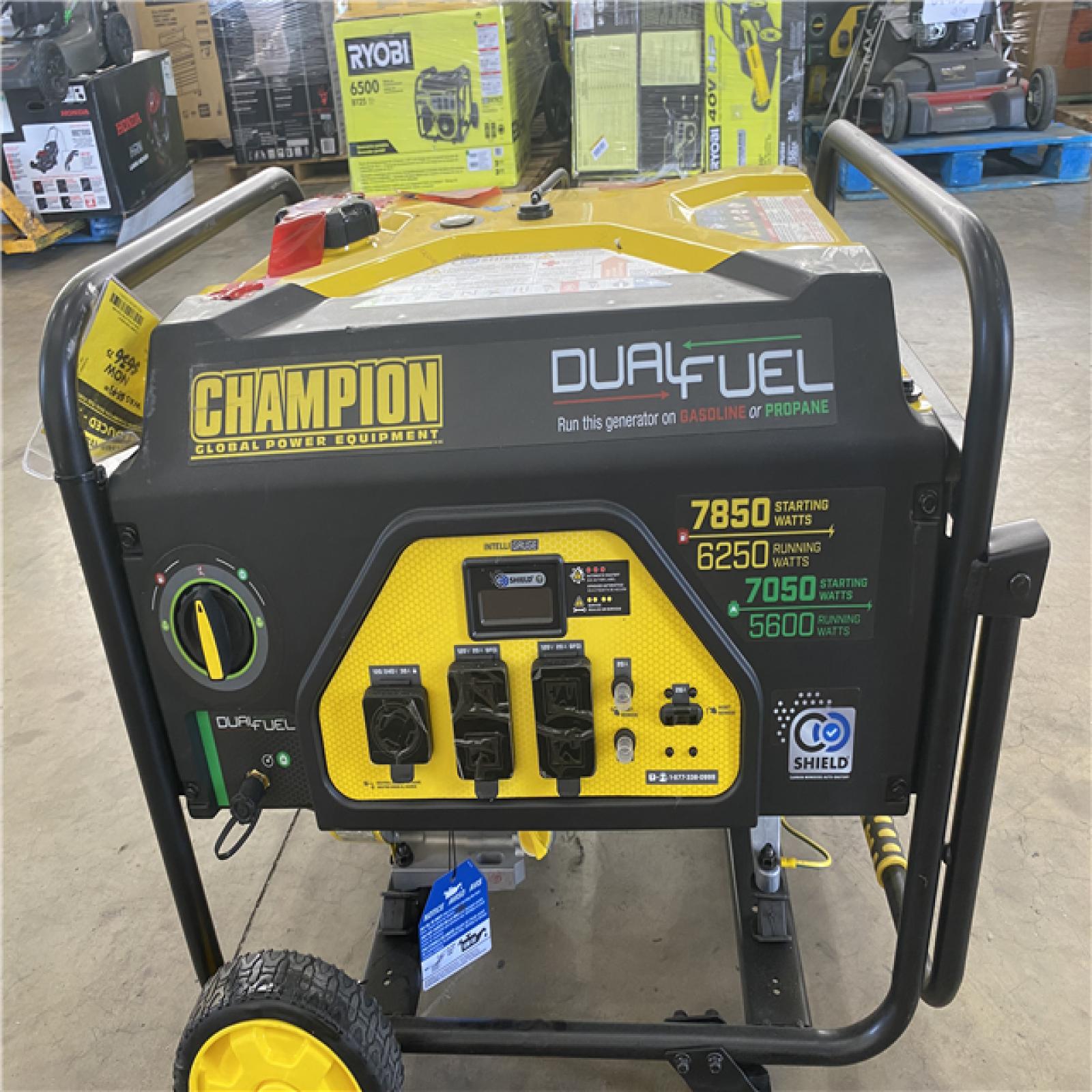 Houston Location - AS-IS (2Qty)Champion Dual Fuel 7,850 Starting Watts 6,250 Running Watts Generator