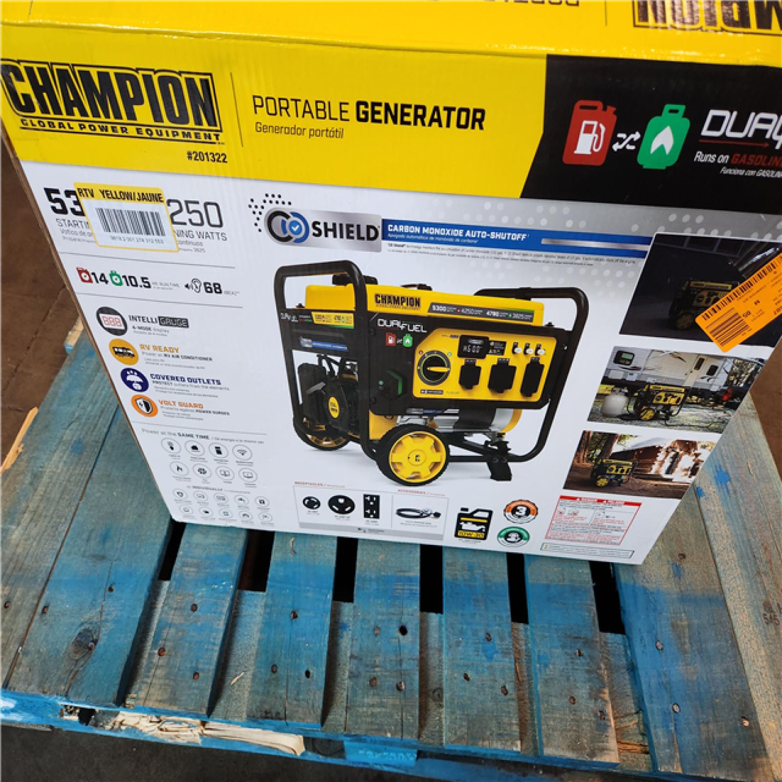 California AS-IS Champion Power Equipment 4250-Watt Recoil Start Duel Fuel Generator