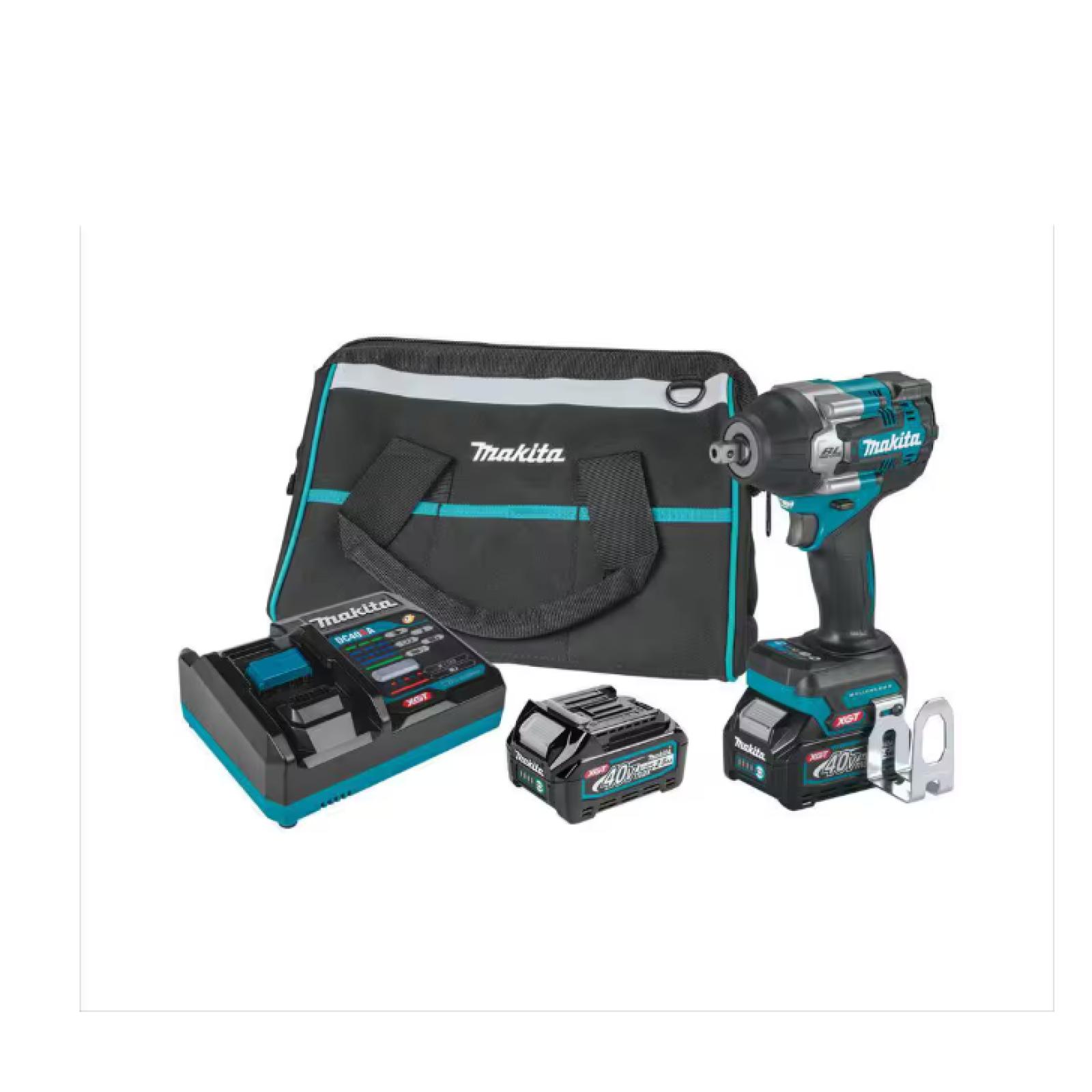 LIKE NEW! - Makita 40V max XGT Brushless Cordless 4-Speed Mid-Torque 1/2 in. Impact Wrench Kit w/Detent Anvil, 2.5Ah