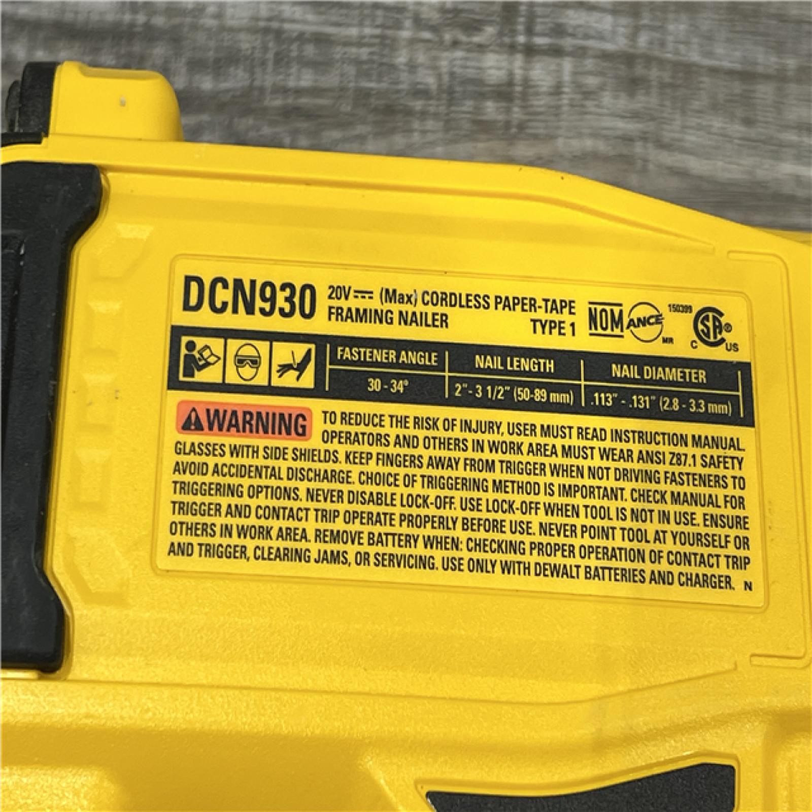 AS-IS DEWALT 20-Volt 30Â° Cordless Framing Nailer (Tool-Only)