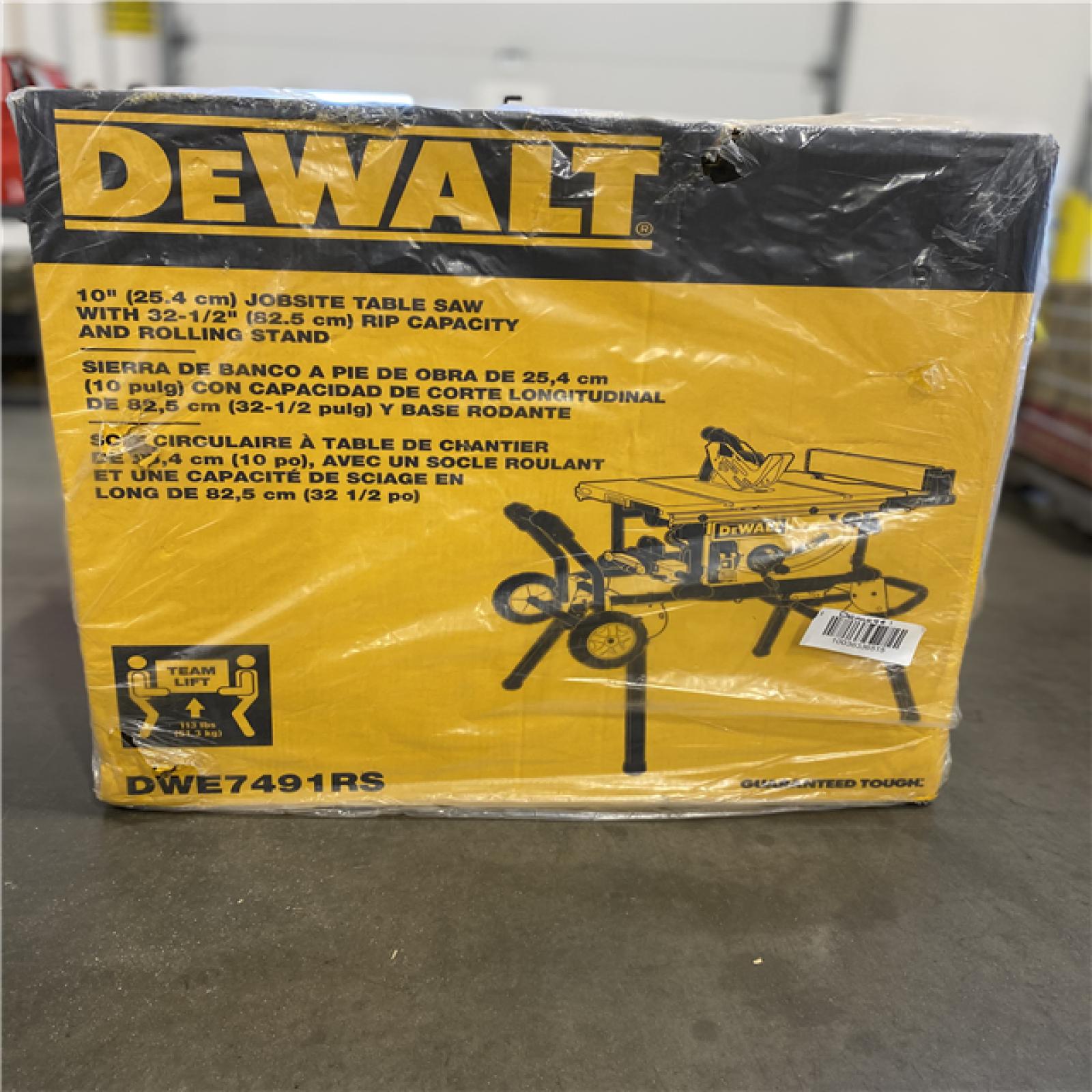 DALLAS LOCATION - DEWALT 15 Amp Corded 10 in. Job Site Table Saw with Rolling Stand