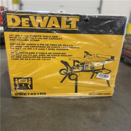 DALLAS LOCATION - DEWALT 15 Amp Corded 10 in. Job Site Table Saw with Rolling Stand