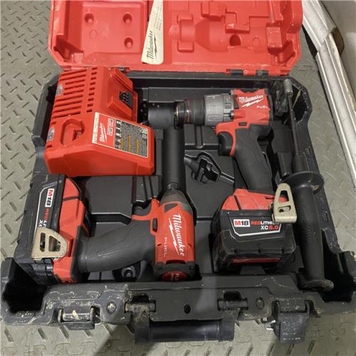 Houston location AS-IS Milwaukee M18â„¢ FUELâ„¢ 2-Tool Hammer Drill/Impact Driver Combo Kit - by International Tool