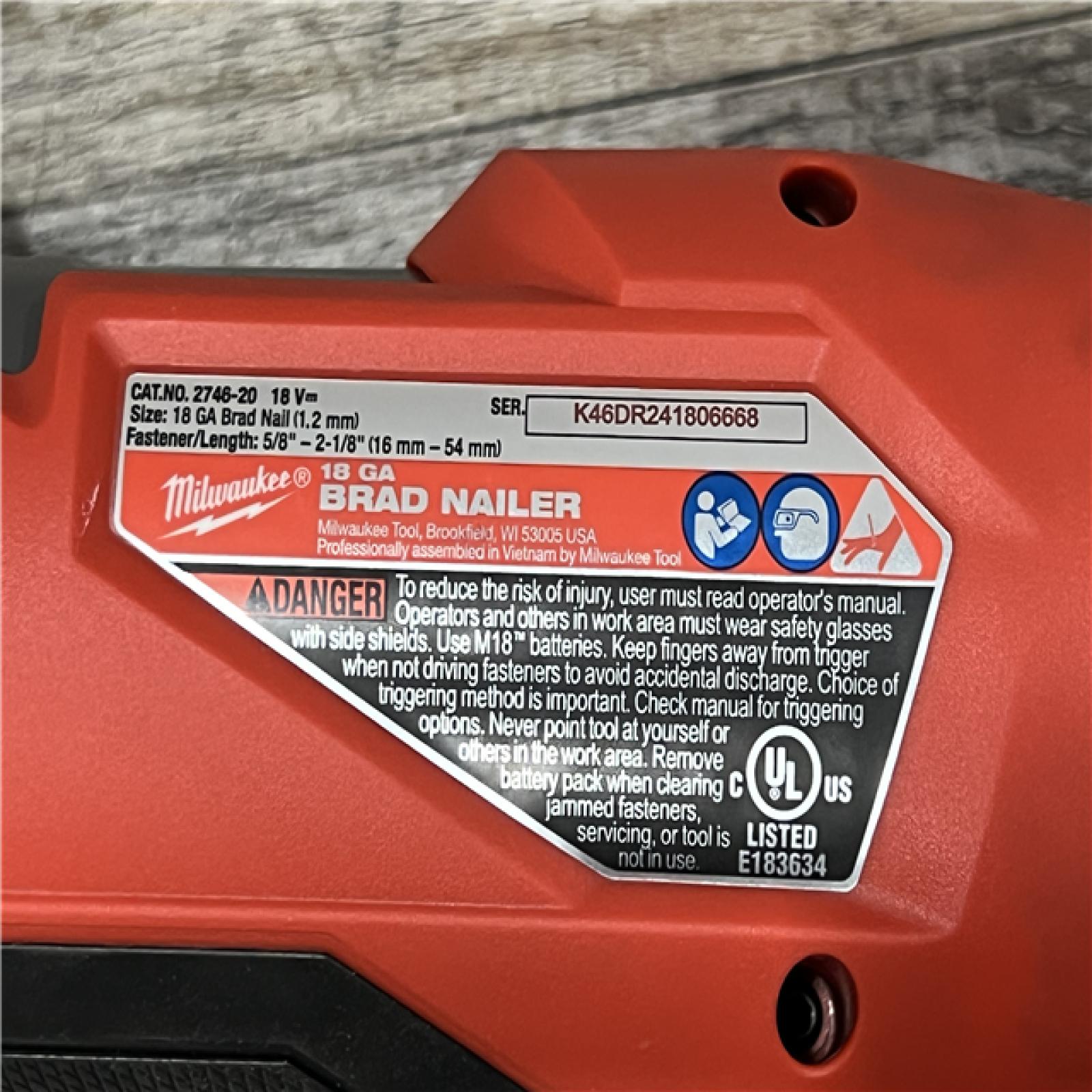 AS-IS Milwaukee M18 FUEL 18 Gauge Brad Nailer