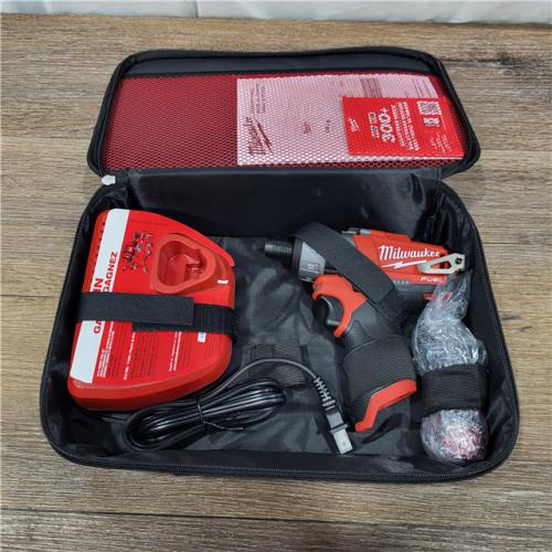 AS-IS Milwaukee M12 FUEL 12-Volt Lithium-Ion Brushless Cordless 1/4 in. Hex 2-Speed Screwdriver Kit W/(2) 2.0h Batteries & Hard Case