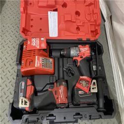 Houston location AS-IS MILWAUIKEE M18 FUEL 18V Lithium-Ion Brushless Cordless Hammer Drill and Impact Driver Combo Kit (2-Tool) with 2 Batteries