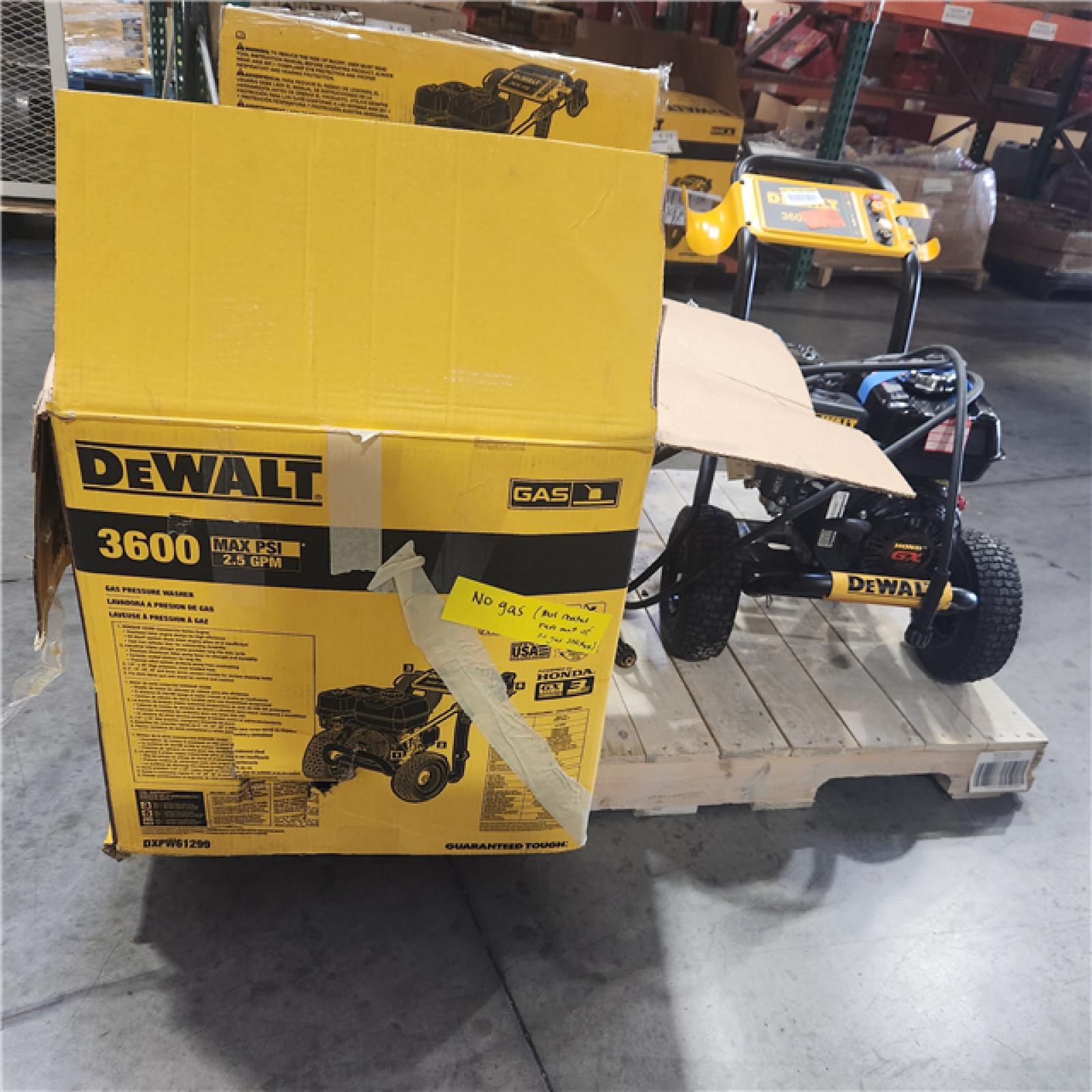 Dallas Location - As-Is DeWalt DXPW61299 3600 PSI 2.5 GPM Gas Pressure Washer(Lot Of 3)