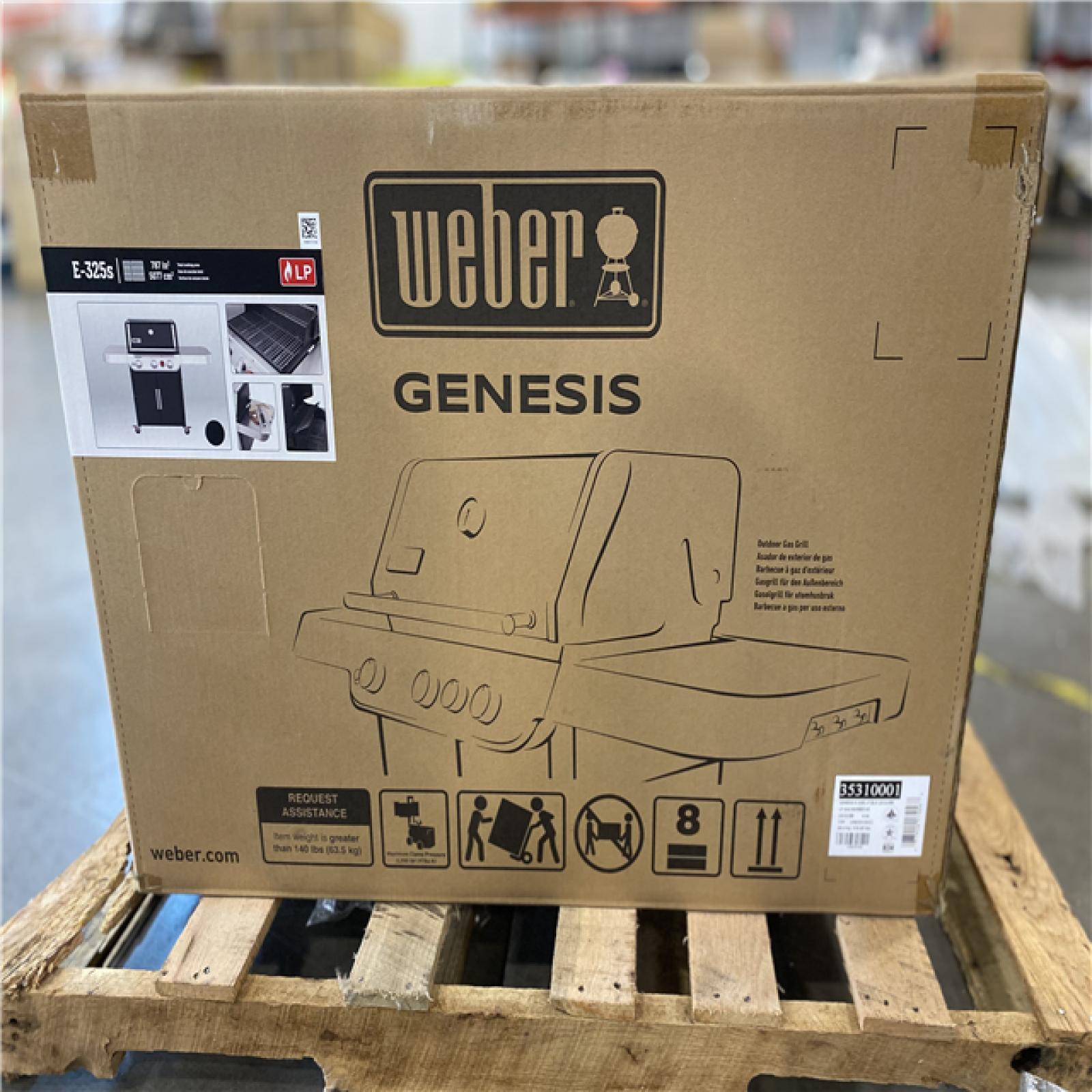 DALLAS LOCATION - Weber Genesis E-325s 3-Burner Liquid Propane Gas Grill in Black with Built-In Thermometer