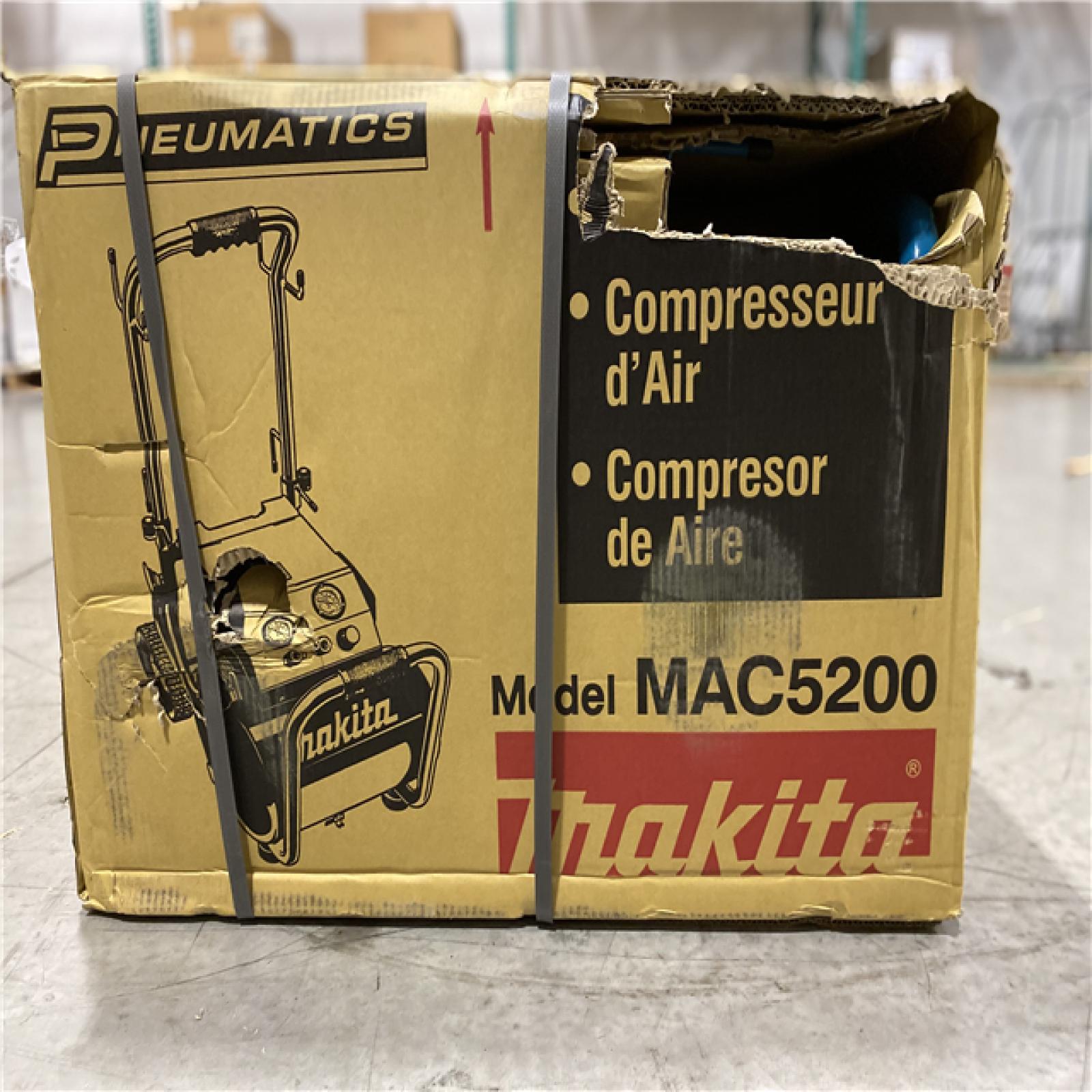 DALLAS LOCATION - Makita Big Bore 5.2 Gal. 140 PSI 3.0 HP Portable Corded Electric Horizontal Single Tank Air Compressor (6.5 CFM at 90 PSI)